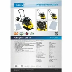 Güde Rüttelplatte GRP 60 Rüttler Verdichter Stampfer Druck Bodenverdichter 9 Güde Rüttelplatte GRP 60 Rüttler Verdichter Stampfer Druck Bodenverdichter -Betonmischer Verkaufe 12203675 4