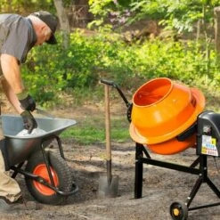 EBERTH Betonmischer Mischmaschine Elektrisch Mit 65L Trommelvolumen, 220W Motor, 230V, Stahl-Gestell Mit Transporträdern, Trommel Und Zahnkranz Aus Stahl, Feststellbarer Handgriff, Breite Fußplatte -Betonmischer Verkaufe 2796437 4