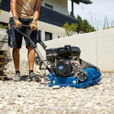 Scheppach Benzin Rüttelplatte HP1900S 5,6PS 17kN Fahrvorrichtung Gummimatte 4 Scheppach Benzin Rüttelplatte HP1900S 5,6PS 17kN Fahrvorrichtung Gummimatte – Bild 3