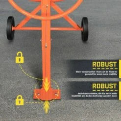 TIMBERTECH® Betonmischer - 140L, 550 W, Mit Handrad, 2 Räder, Elektrisch, Stahl, Orange/Schwarz - Mörtelmischer, Zementmischer, Mischer, Mischmaschine, Betonmischmaschine -Betonmischer Verkaufe 66808801 4